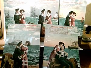 Konvolut 5 x AK farbig. Serie: Seemanns Liebe und Abschied !. 5 x Spruchkarte mit jeweils anderem...