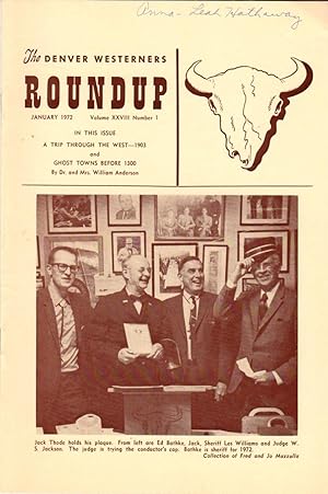 Seller image for The Denver Westerners' Monthly Roundup: January 1972, Vol 28, No. 1 for sale by Clausen Books, RMABA