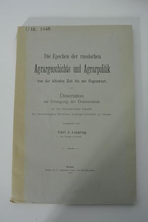 Die Epochen der russischen Agrargeschichte und Agrarpolitik von der ältesten Zeit bis zur Gegenwa...