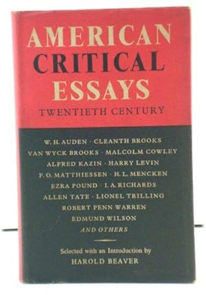 Bild des Verkufers fr American Critical Essays: Twentieth Century (The World's Classics) zum Verkauf von PsychoBabel & Skoob Books