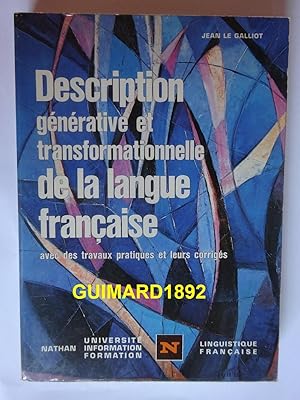 Image du vendeur pour Description gnrative et transformationnelle de la langue franaise mis en vente par Librairie Michel Giraud