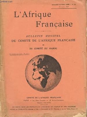 Imagen del vendedor de L'Afrique franaise - n12- 47e anne - Dcembre 1937 a la venta por Le-Livre