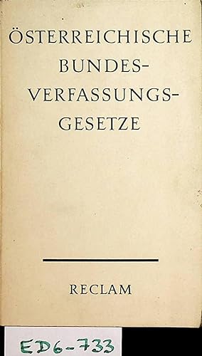Seller image for sterreichische Bundesverfassungsgesetze (=Reclams Universalbibliothek ; Nr. 8763/8764) for sale by ANTIQUARIAT.WIEN Fine Books & Prints