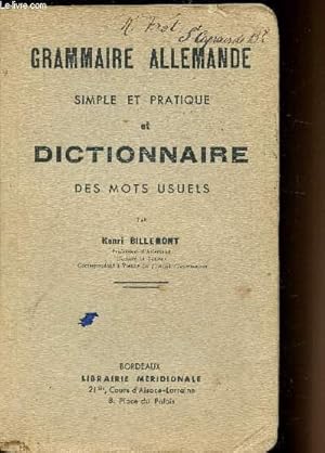 Seller image for Grammaire Allemande simple et pratique et dictionnaire des mots usuels - for sale by Le-Livre