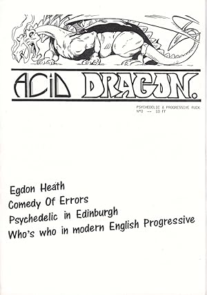 Bild des Verkufers fr Acid Dragon: Psychedlic and Progressive Rock Issue Number 0 zum Verkauf von Kenneth Mallory Bookseller ABAA