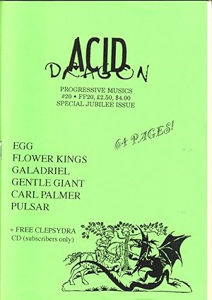Bild des Verkufers fr Acid Dragon: Progressive Musics Issue Number 20 zum Verkauf von Kenneth Mallory Bookseller ABAA