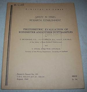 Photometric Evaluation of Konimeter and Other Dust Samples (Ministry of Power SMRE Research Repor...