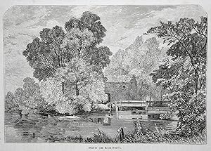 Bild des Verkufers fr Mhle am Trentflusse" - Mhle mill Trent Fluss river England Grobritannien United Kingdom Great Britain UK Ansicht view veduta Holzschnitt woodcut zum Verkauf von Antiquariat Steffen Vlkel GmbH