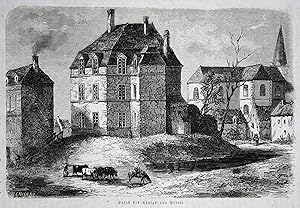 Bild des Verkufers fr Palast des Knigs von Yvetot" - Yvetot Palast Schloss chateau castle palace Knig king re Frankreich France Ansicht view vue Holzschnitt woodcut gravure sur bois zum Verkauf von Antiquariat Steffen Vlkel GmbH