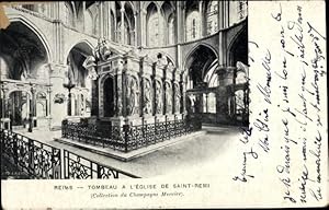Ansichtskarte / Postkarte Reims Marne, Tobeau a l'église de Saint Remi