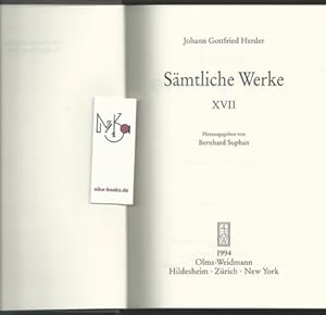 Sämtliche Werke; herausgegeben von Bernhard Suphan,