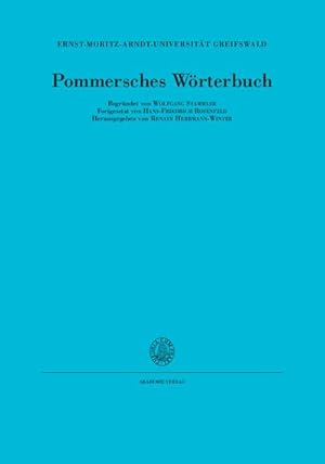 Bild des Verkufers fr Pommersches Wrterbuch: Pommersches Wrterbuch, Bd. 1 : 11. Lieferung (hopsa bis Kaffe): Bd I/Lfg 11 zum Verkauf von unifachbuch e.K.