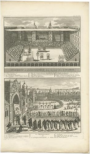 Antique Print of Spanish Inquisitions by Picart (1723)