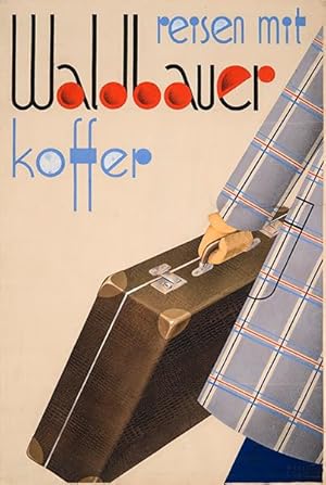 Image du vendeur pour Travel with Waldbauer suitcase mis en vente par Budapest Poster Gallery