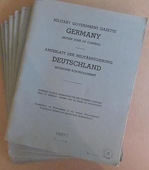 Image du vendeur pour Military Government Gazette Germany British Zone of Control/Amtsblatt der Militarregierung Deutschland Britisches Kontrollgebiet. Parts 1 to 7 mis en vente par Winghale Books