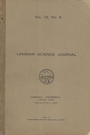 Bild des Verkufers fr Lingnan Science Journal, Volume 12, Number 3 zum Verkauf von Masalai Press