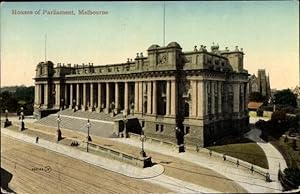 Bild des Verkufers fr Ansichtskarte / Postkarte Melbourne Australien, Houses of Parliament zum Verkauf von akpool GmbH