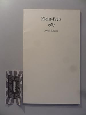 Bild des Verkufers fr Kleist-Preis 1987 - Zwei Reden. zum Verkauf von Druckwaren Antiquariat
