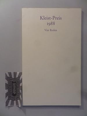 Bild des Verkufers fr Kleist-Preis 1988 - Vier Reden. zum Verkauf von Druckwaren Antiquariat