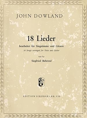 18 Lieder. Bearbeitet für Singstimme und Gitarre von Siegfried Behrend.