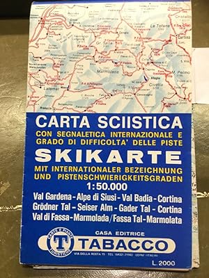 Carta Sciistica - con segnaletica Interanzionale E Grado di Difficolta' Delle Piste / Skikarte mi...