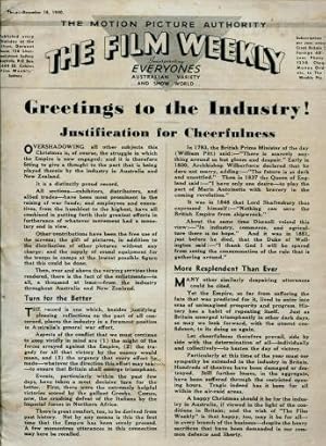 The Film Weekly : Incorpoating Everyones, Australian Variety.and Show World - December 18, 1940 P...