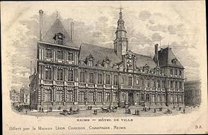 Künstler Ansichtskarte / Postkarte Reims Marne, Hotel de Ville, Rathaus