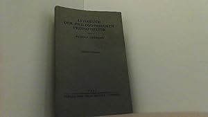 Bild des Verkufers fr Lehrbuch der philosophischen Propaedeutik. zum Verkauf von Antiquariat Uwe Berg