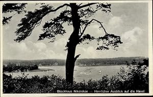 Bild des Verkufers fr Ansichtskarte / Postkarte Berlin Zehlendorf Wannsee, Restaurant Blockhaus Nikolskoe, Havel - Inh.: Rich. Schulte zum Verkauf von akpool GmbH