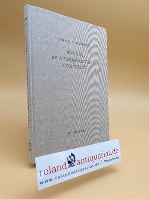 Seller image for Wisdom as a Hermeneutical Construct. A Study in the Sapientializing of the Old Testament. Berlin, de Gruyter, for sale by Roland Antiquariat UG haftungsbeschrnkt
