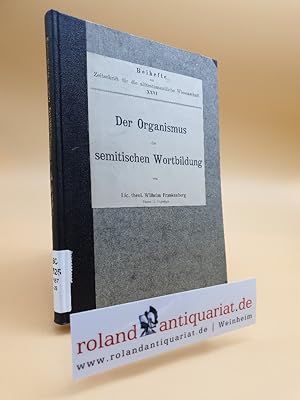 Imagen del vendedor de Der Organismus der semitischen Wortbildung. Giessen, Tpelmann, a la venta por Roland Antiquariat UG haftungsbeschrnkt