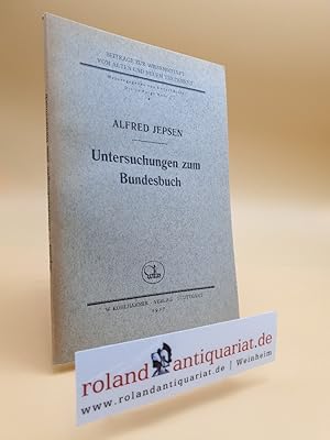 Imagen del vendedor de Untersuchungen zum Bundesbuch. a la venta por Roland Antiquariat UG haftungsbeschr�nkt
