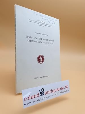 Image du vendeur pour Erwgungen zur Herkunft der josianischen Tempelurkunde. mis en vente par Roland Antiquariat UG haftungsbeschrnkt