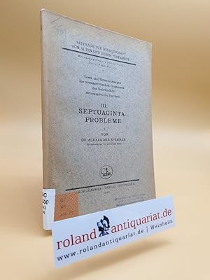 Bild des Verkufers fr Septuagintaprobleme. zum Verkauf von Roland Antiquariat UG haftungsbeschrnkt