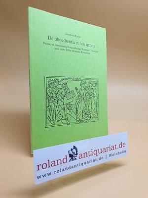 Bild des Verkufers fr De oboedientia et fide uxoris. Petrarcas humanistisch-moralisches Exempel "Griseldis" und seine frhe deutsche Rezeption. zum Verkauf von Roland Antiquariat UG haftungsbeschrnkt