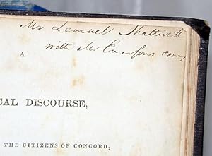 A HISTORICAL DISCOURSE, DELIVERED BEFORE THE CITIZENS OF CONCORD, 12TH SEPT. 1835 with A HISTORY ...