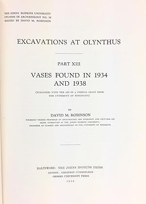 EXCAVATIONS AT OLYNTHUS. PART XIII: VASES FOUND IN 1934 AND 1938