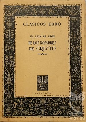 Imagen del vendedor de De los nombres de Cristo a la venta por LIBRERA SOLN