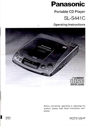 Seller image for Panasonic Portable CD Player SL-S441C Operating Instructions for sale by Book Booth