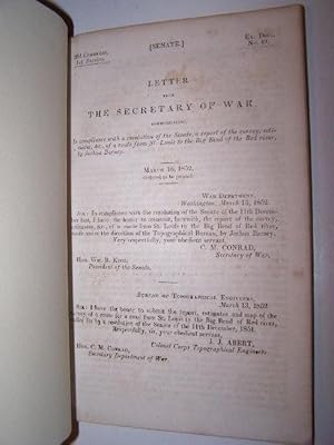 Immagine del venditore per A REPORT OF THE SURVEY, ESTIMATES, &c., of a Route from ST. LOUIS TO THE BIG BEND OF THE RED RIVER Letter from the Secretary of War venduto da Antiquarian Bookshop