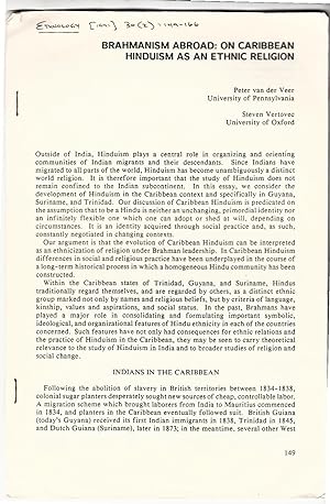 Immagine del venditore per Brahmanism Abroad: On Caribbean Hinduism as an Ethnic Religion | Academic Offprint, Ethnology Vol. 30, No. 2 (Apr., 1991), pp. 149-166 venduto da *bibliosophy*