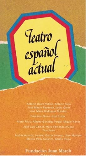 Bild des Verkufers fr Teatro espaol actual. zum Verkauf von La Librera, Iberoamerikan. Buchhandlung