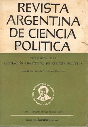 Bild des Verkufers fr Revista Argentina de Ciencias Polticas. Ao II. Enero-Junio de 1961.N 3. zum Verkauf von La Librera, Iberoamerikan. Buchhandlung