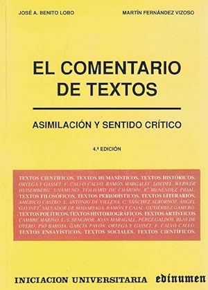 Imagen del vendedor de Comentario de textos, El. Asimilacin y sentido crtico. a la venta por La Librera, Iberoamerikan. Buchhandlung