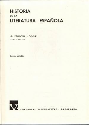 Imagen del vendedor de Historia de la literatura espaola. a la venta por La Librera, Iberoamerikan. Buchhandlung