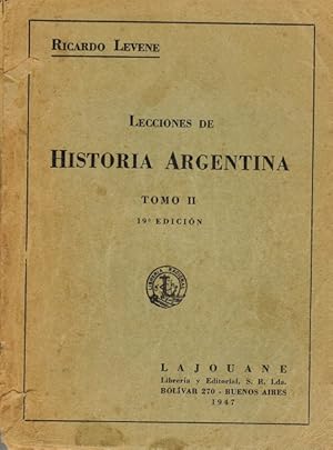 Immagine del venditore per Lecciones de historia argentina. Tomo II. venduto da La Librera, Iberoamerikan. Buchhandlung