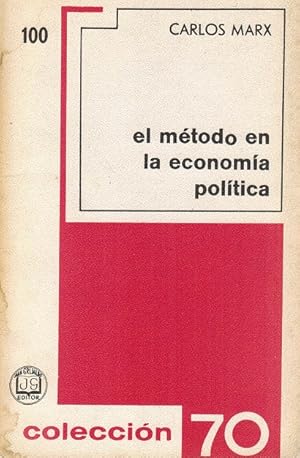 Seller image for Mtodo en la economa poltica, El. for sale by La Librera, Iberoamerikan. Buchhandlung