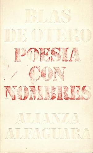 Bild des Verkufers fr Poesa con nombres. zum Verkauf von La Librera, Iberoamerikan. Buchhandlung