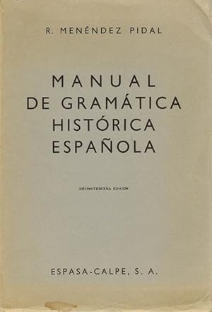 Imagen del vendedor de Manual de gramtica histrica espaola. a la venta por La Librera, Iberoamerikan. Buchhandlung