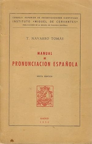 Seller image for Manual de pronunciacin espaola. for sale by La Librera, Iberoamerikan. Buchhandlung